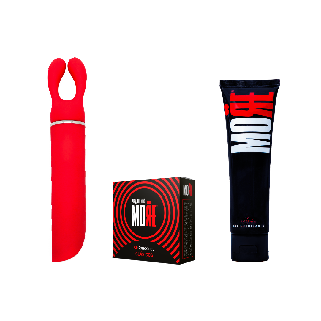 Pack de Juguete More, Caja x3 Condones y Lubricante